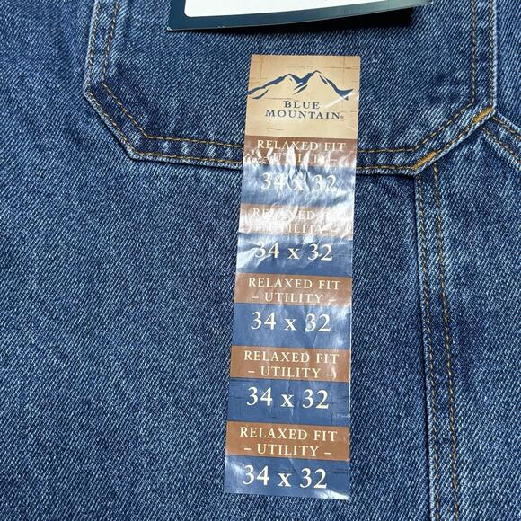 Blue Mountain Mens 34x32 Relaxed Fit Utility Denim Carpenter Pants NEW - Picture 3 of 7